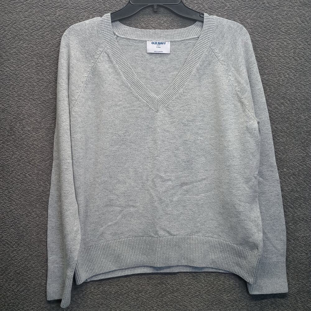 Old Navy Sosoft Women Tall V Neck Sweater Gray
